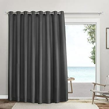 Exclusive Home Curtains Forest Hill Room Darkening Blackout Grommet Top Patio Curtain Panel Ash Grey 108 in x 96 in 